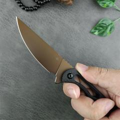 Toor Knives Willow Fixed Blade Knife 3.58" CPM-154 Drab Drop Point Blade, Black G10 Handles