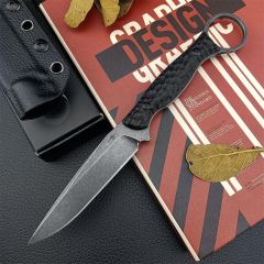Toor Knives Serpent S Fixed Blade Knife 3.75" CPM-M4 Drop Point Blade, Black G10 Handles