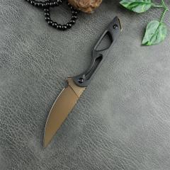 Toor Knives Willow Fixed Blade Knife 3.58" CPM-154 Drab Drop Point Blade, Black G10 Handles