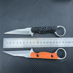 Toor Knives Limited Edition Shank W Fixed Blade Neck Knife 3.15" CPM-M4 Black Blade, Machined Carbon Fiber Handles