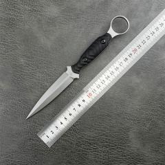 Toor Knives Specter R Fixed Blade Knife 3.94" CPM-M4 Double Edge Dagger Blade, Black G10 Handles