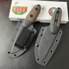 ESEE Knives Sencillo Fixed Blade Knife 3.54" 1095 Steel Drop Point Blade, 3D Machined Micarta Handles