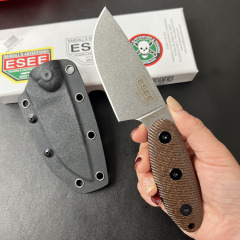 ESEE Knives Sencillo Fixed Blade Knife 3.54" 1095 Steel Drop Point Blade, 3D Machined Micarta Handles