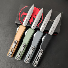Microtech UTX-70 Ultratech OTF AUTO Knife 3.34" D2 Plain Blade, Aluminum Alloy Handles