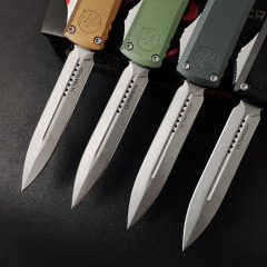 Microtech UTX-70 Ultratech OTF AUTO Knife 3.34" D2 Plain Blade, Aluminum Alloy Handles