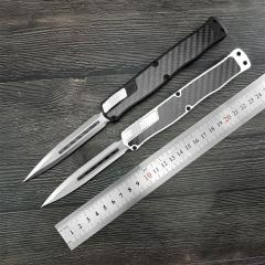 Heretic Knives Cleric II OTF AUTO 3.94" D2 Double Edge Blade, Aluminum+Carbon Fiber Handles