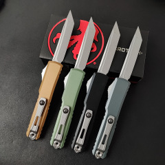 Microtech UTX-70 Ultratech OTF AUTO Knife 3.34" D2 Plain Blade, Aluminum Alloy Handles