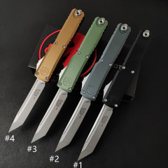 Microtech UTX-70 Ultratech OTF AUTO Knife 3.34" D2 Plain Blade, Aluminum Alloy Handles
