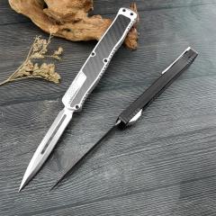Heretic Knives Cleric II OTF AUTO 3.94" D2 Double Edge Blade, Aluminum+Carbon Fiber Handles