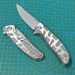 Shirogorov F95 Edition Flipper Knife 3.74" M390 Point Blade, TC4 Handles