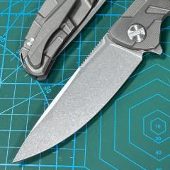 Shirogorov F95 Edition Flipper Knife 3.74" M390 Point Blade, TC4 Handles