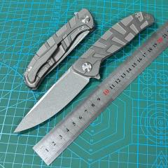 Shirogorov F95 Edition Flipper Knife 3.74" M390 Point Blade, TC4 Handles