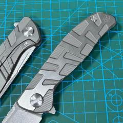 Shirogorov F95 Edition Flipper Knife 3.74" M390 Point Blade, TC4 Handles