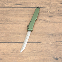 Mini SLM Combat OTF Knife 3.35" CPM-D2 Satin Blade, Aluminum Alloy Handles