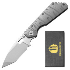 M.Strider Custom SMF Tank Folding Knife 3.74" CPM-D2 Blade, All-steel Handles