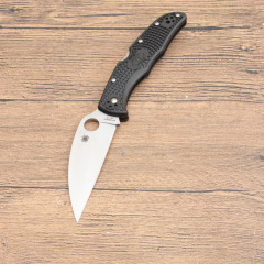 Spy Endura 4 Folding Knife 3.74" VG10 Plain Blade, Black FRN Handles, Lockback - C10SBK