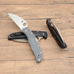 Spy Endura 4 Folding Knife 3.74" VG10 Plain Blade, Black FRN Handles, Lockback - C10SBK
