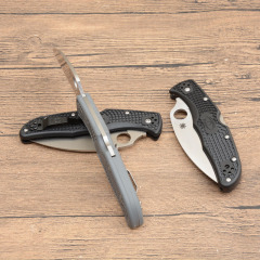 Spy Endura 4 Folding Knife 3.74" VG10 Plain Blade, Black FRN Handles, Lockback - C10SBK