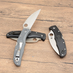 Spy Endura 4 Folding Knife 3.74" VG10 Plain Blade, Black FRN Handles, Lockback - C10SBK