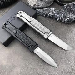 Reate Gravity Assisted Open Folding Knife 2.76" D2 Satin Plain Blade, T6-Aluminum Handles