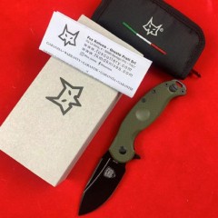 FX-532 LRVES Folding Knife 3.39" N690 Satin Drop Point Blade, OD G10 Handles