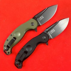 FX-532 LRVES Folding Knife 3.39" N690 Satin Drop Point Blade, OD G10 Handles