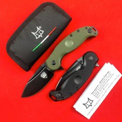 FX-532 LRVES Folding Knife 3.39" N690 Satin Drop Point Blade, OD G10 Handles