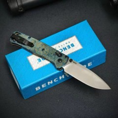 BM Customize 535BK Bugout AXIS Folding Knife 3.15" M390 Satin Plain Blade, TC4 Handles