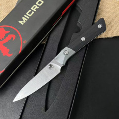 MT SanDe Kitchen Fixed Blade Knife 4.53" 5cr13 Blade, Aluminum Ally+G10 Handles