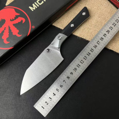 MT SanDe Kitchen Fixed Blade Knife 4.53" 5cr13 Blade, Aluminum Ally+G10 Handles