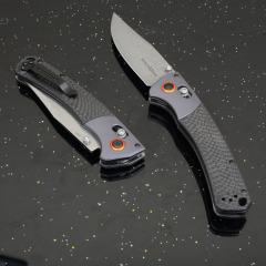 BM 15080-1 Hunt Crooked River Folding 3.97" S30V/Damascus Clip Point Blade, Carbon Fiber Handles