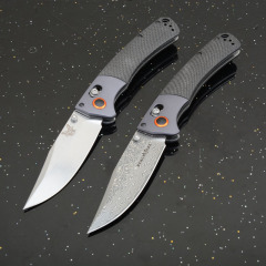 BM 15080-1 Hunt Crooked River Folding 3.97" S30V/Damascus Clip Point Blade, Carbon Fiber Handles