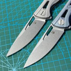 Shirogorov F7 Edition Flipper Knife 3.7" M390 Point Blade, TC4 Handles