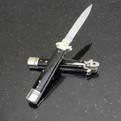 Italy Classical 9'' AKC Leverletto OTF AUTO Knife 3.54" D2 Steel Blade, OX Horn Handles