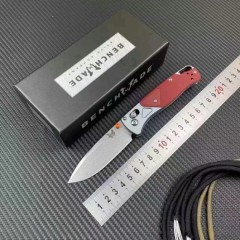 BM 535-9 Bugout AXIS Folding Knife 3.5" D2 Satin Plain Blade, G10 Handles