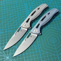 Shirogorov F7 Edition Flipper Knife 3.7" M390 Point Blade, TC4 Handles