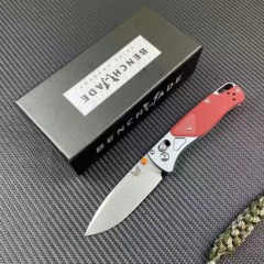BM 535-9 Bugout AXIS Folding Knife 3.5" D2 Satin Plain Blade, G10 Handles