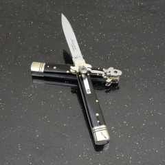 Italy Classical 9'' AKC Leverletto OTF AUTO Knife 3.54" D2 Steel Blade, OX Horn Handles