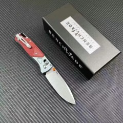 BM 535-9 Bugout AXIS Folding Knife 3.5" D2 Satin Plain Blade, G10 Handles