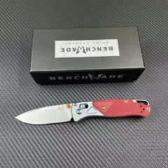 BM 535-9 Bugout AXIS Folding Knife 3.5" D2 Satin Plain Blade, G10 Handles