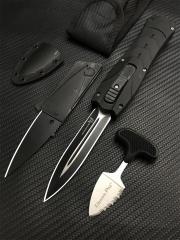 3PC/Set 3300 Infidel Dagger AUTO OTF Knife 3.62'' 440C Double Edge Blade, ABS Handles