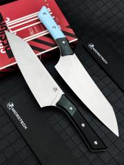 MT Kitchen Fixed Blade Knife 7.48" 9cR13 Blade, T6 Aluminum +G10 Handles - 3000B