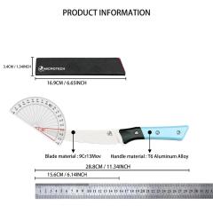 MT Kitchen Fixed Blade Knife 6.14" 9cR13 Blade, T6 Aluminum +G10 Handles - 3100B