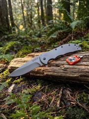Kershaw 3655BW Folding Knife 3.35" Working Finish 8Cr13mov Drop Point Blade, Aluminum Handles