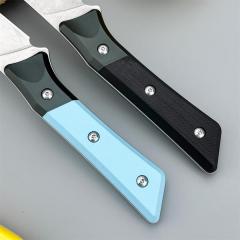 MT Kitchen Fixed Blade Knife 6.14" 9cR13 Blade, T6 Aluminum +G10 Handles - 3100B