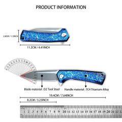 ZT 0808 Flipper Knife 3.23" D2 Blade, TC4 Handles