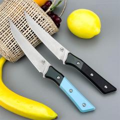 MT Kitchen Fixed Blade Knife 6.14" 9cR13 Blade, T6 Aluminum +G10 Handles - 3100B