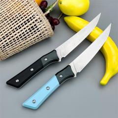 MT Kitchen Fixed Blade Knife 6.14" 9cR13 Blade, T6 Aluminum +G10 Handles - 3100B