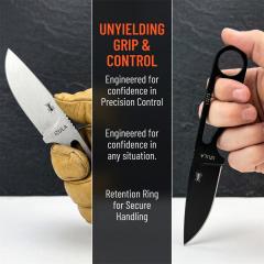 ANT IZULA Fixed Blade Knife 2.76" 8Cr13 Satin Blade, 8Cr13 Handles