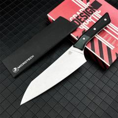 MT Kitchen Fixed Blade Knife 7.48" 9cR13 Blade, T6 Aluminum +G10 Handles - 3000B